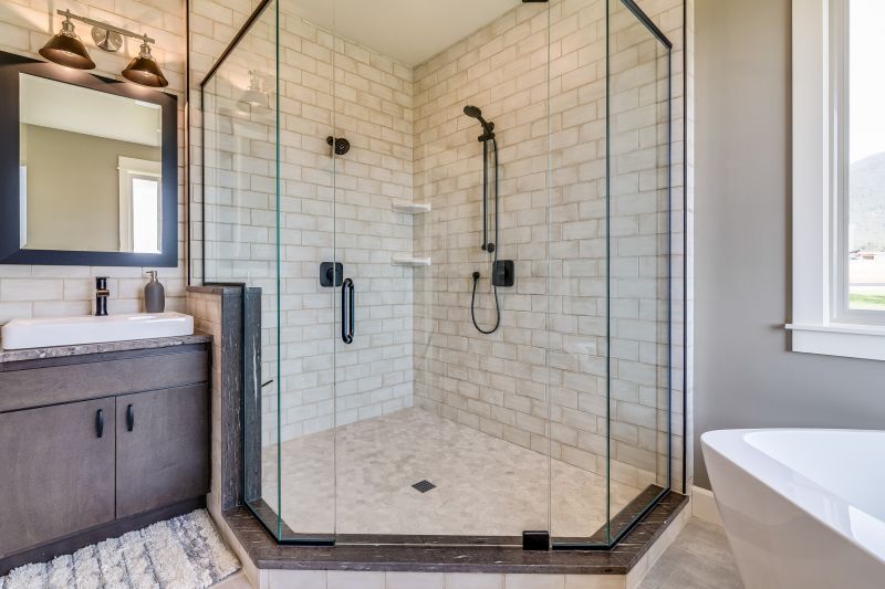 Glass Enclosed Shower with Space-Saving Features